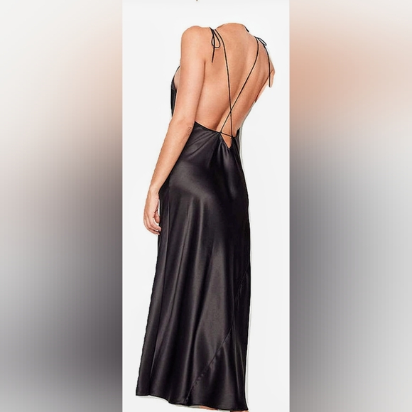 Victoria's Secret Black Satin Slip Dress - Picture 4 of 6